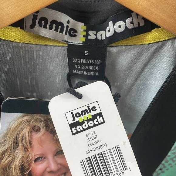 SOLD Jamie Sadock NWT Sleeveless Patterned Gold Shirt Spring 61 - Picture 2 of 3